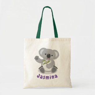 Bolsa Tote Urso coala bonito com ilustração de desenho animad