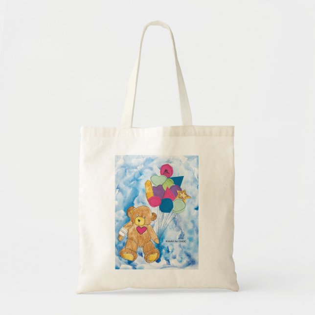Bolsa Tote Urso com Balões - Arte infantil para COC (Frente)