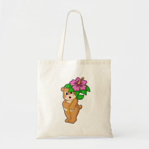 Bolsa Tote Urso com Flor Hibiscus