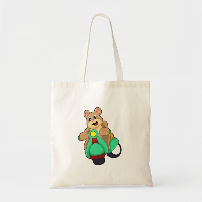 Bolsa Tote Urso como Biker com Patinete.PNG (Frente)
