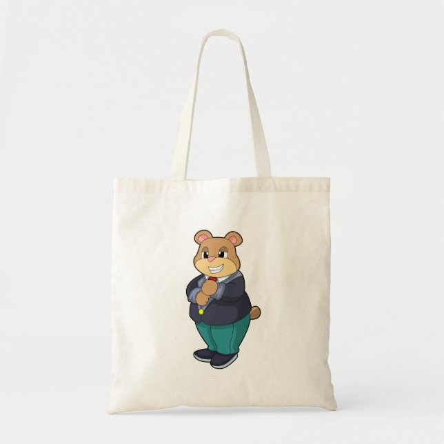 Bolsa Tote Urso como Noivo com Terno (Frente)