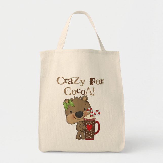 Bolsa Tote Urso da menina louco para o cacau (Frente)