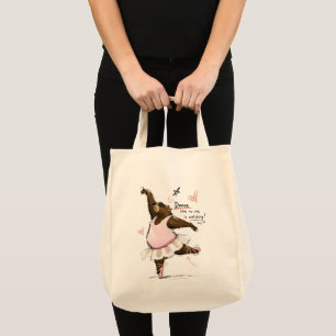 Bolsa Tote Urso de Ballet Divertido Dançando Como Se Ninguém 