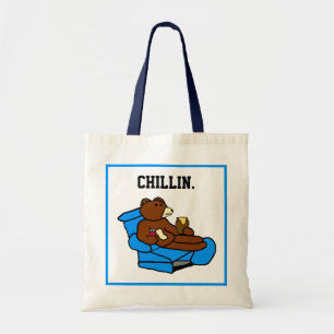 Bolsa Tote Urso de Cadeira Fácil e preguiçoso, Cartoon de Pai