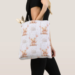 BOLSA TOTE URSO DE CORTE DE PINK EM UM SWING