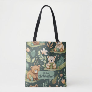 Bolsa Tote Urso de Madeira