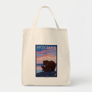 Bolsa Tote Urso de MontanaMomma e viagens vintage de Cub