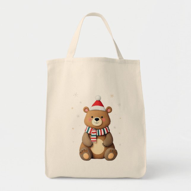 Bolsa Tote Urso de Natal (Frente)