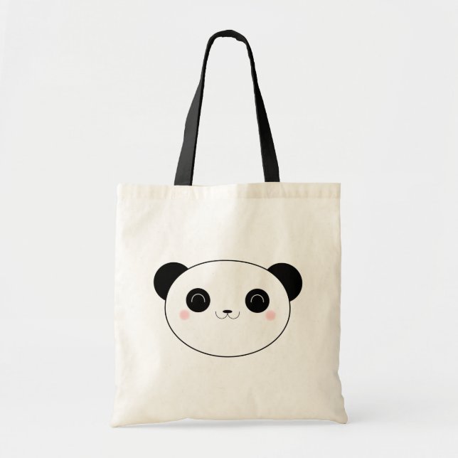 Bolsa Tote Urso de panda feliz de Kawaii (Frente)