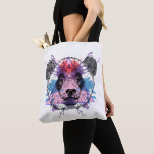 Bolsa Tote Urso de panda geométrico