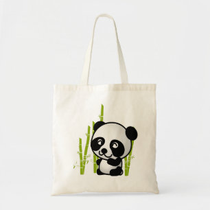 Bolsa Tote Urso de panda preto e branco bonito em um bosque