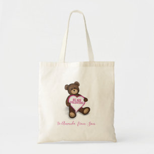 Bolsa Tote Urso de pelúcia Dia de os namorados branco
