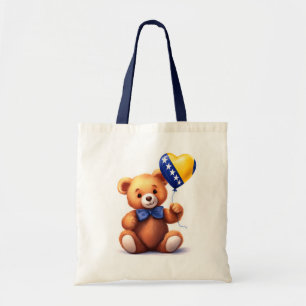 Bolsa Tote urso de pelúcia e bandeira da Bósnia e Herzegovina