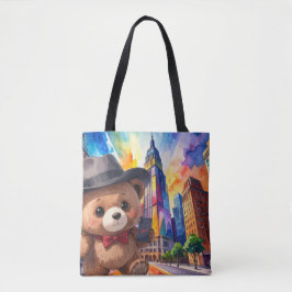Bolsa Tote Urso de Pelúcia em Tour pela Cidade Férias de Turi