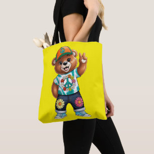 Bolsa Tote Urso de Teddy com roupa pacífica ocasional 1