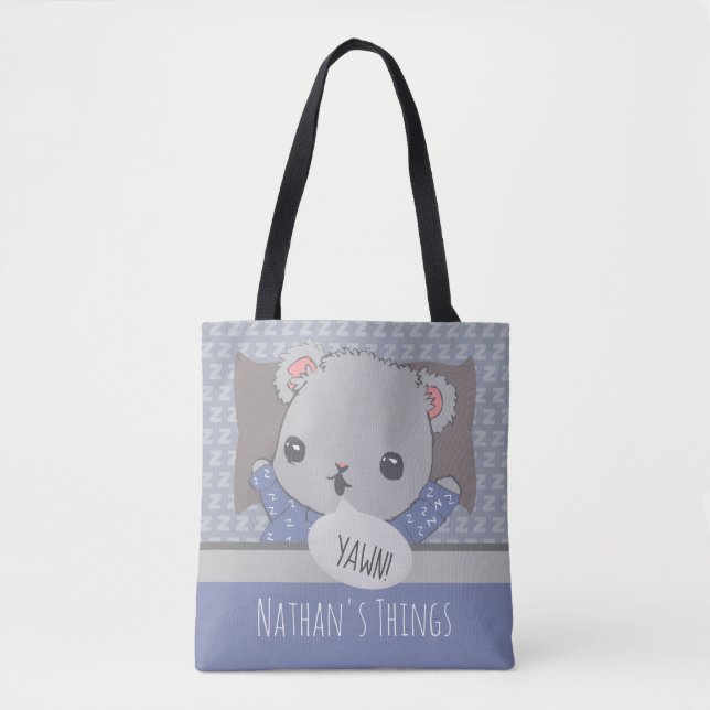 Bolsa Tote Urso de Teddy Personalizado (Frente)