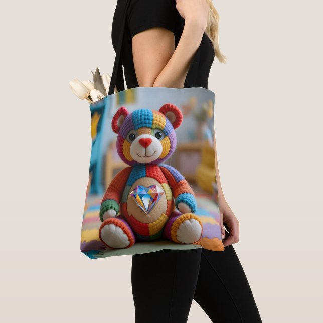 Bolsa Tote Urso de Teddy Sentido Colorido (Close Up)