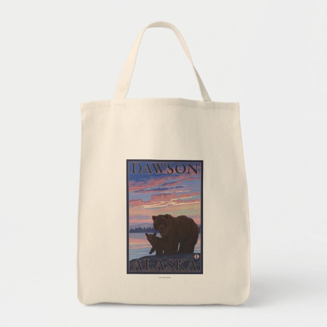 Bolsa Tote Urso e Cub - Dawson, Alaska (Frente)