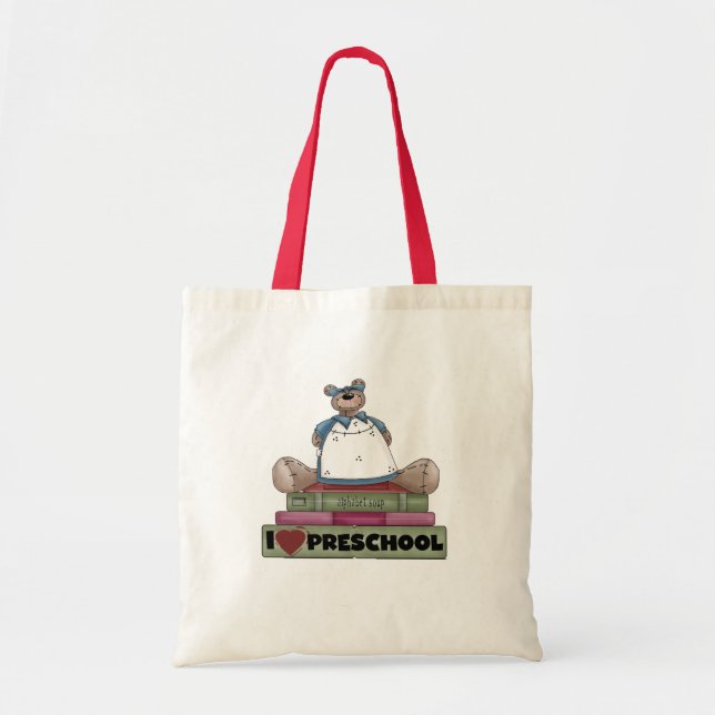Bolsa Tote Urso eu amo o camiseta e presentes prées-escolar (Frente)