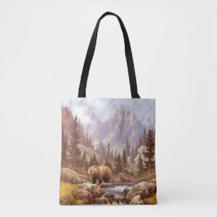 Bolsa Tote Urso Grizzly nas Montanhas Rochosas/Urso AF-006g