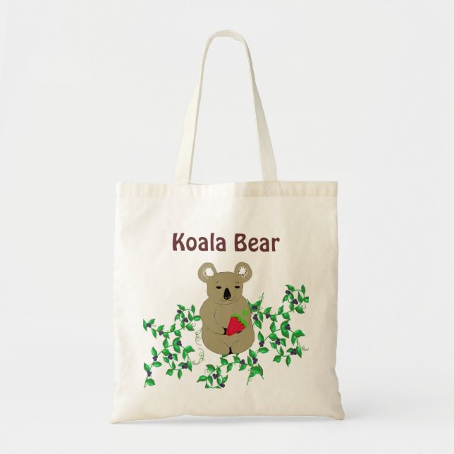 Bolsa Tote Urso Koala Com Vinhas (Frente)