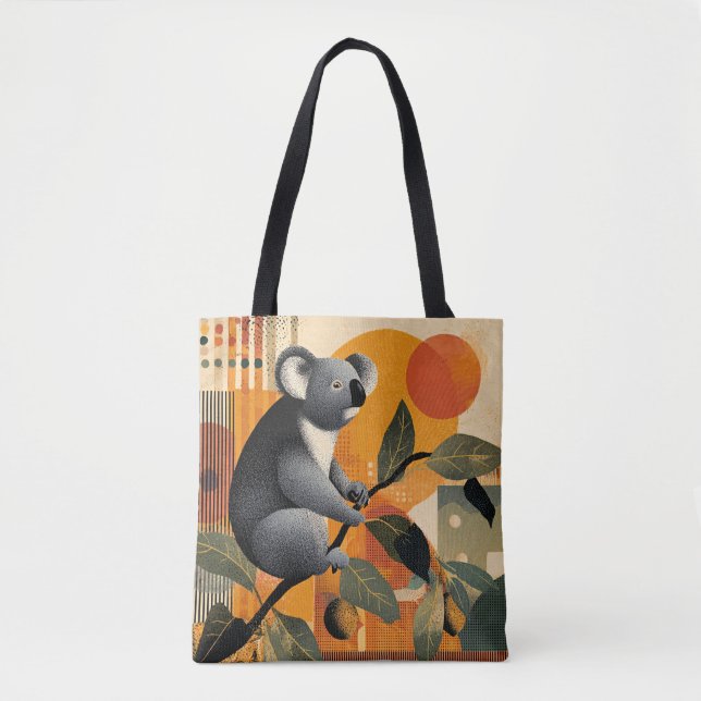 Bolsa Tote Urso Koala Sentado em uma Árvore (Frente)