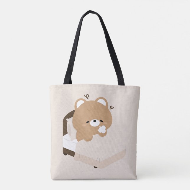 Bolsa Tote Urso Marrom Cansado Fofo (Verso)