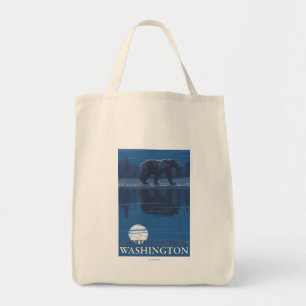 Bolsa Tote Urso no luar - cascatas nortes, Washington
