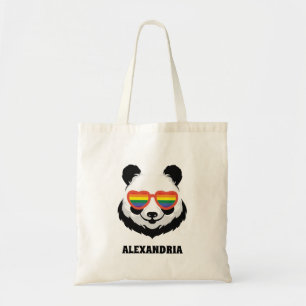 Bolsa Tote Urso Panda Bonito Arco-íris LGBTQ