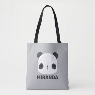 Bolsa Tote Urso Panda Bonito com Nome Personalizado