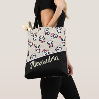 Bolsa Tote Urso Panda Bonito Personalizado Padrão