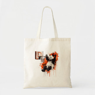 Bolsa Tote Urso Panda de Basquete Jogador de Basquete Enterra