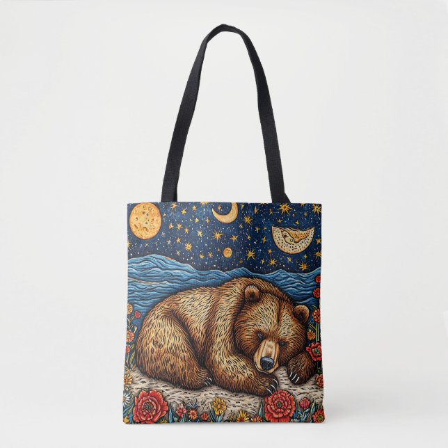 Bolsa Tote Urso Pardo dormindo (Frente)