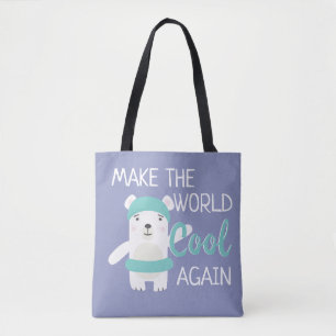 Bolsa Tote Urso polar com anel de natação das alterações clim
