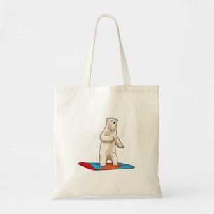 Bolsa Tote Urso polar como Snowboarder com Snowboard