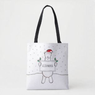 Bolsa Tote Urso Polar de Natal Bonito Personalizado