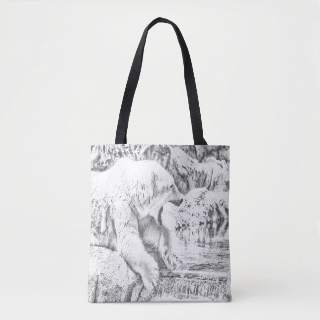 Bolsa Tote urso polar e água (Frente)