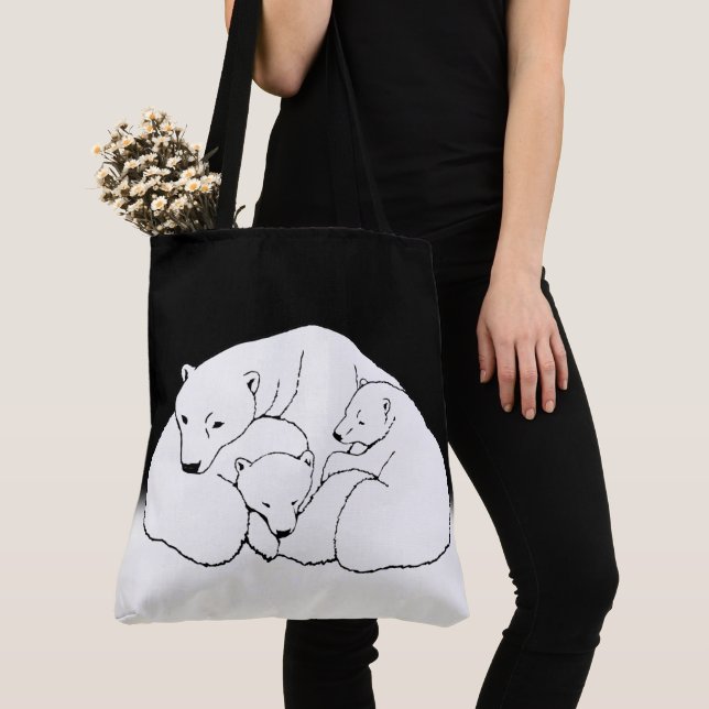 Bolsa Tote Urso Polar e Barra de Sacos de Arte do Urso (Close Up)