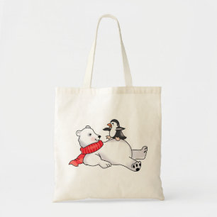 Bolsa Tote Urso Polar e Pinguim