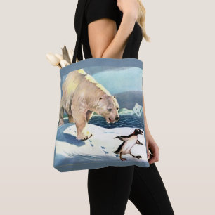 Bolsa Tote Urso polar e pinguim dos anos 40
