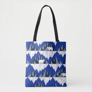 Bolsa Tote Urso Polar no Padrão Iceberg Sem Olhos.