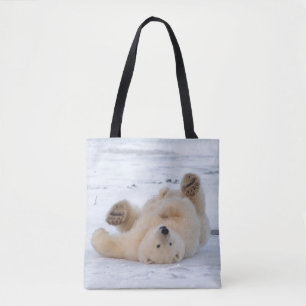Bolsa Tote urso polar, Ursus maritimus, filhote rolando