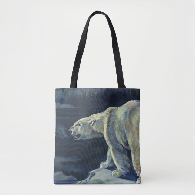 Bolsa Tote Urso Polar Vintage, Animais da Vida Marinha do Árt (Frente)