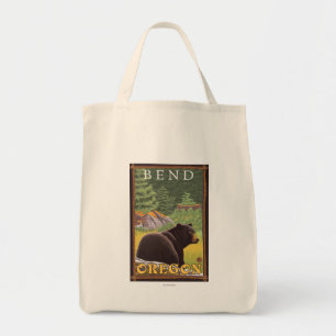 Bolsa Tote Urso preto na floresta - curvatura, Oregon