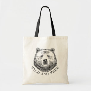 Bolsa Tote Urso, Selvagem E Gratuita, Ilustração Desenhada À 
