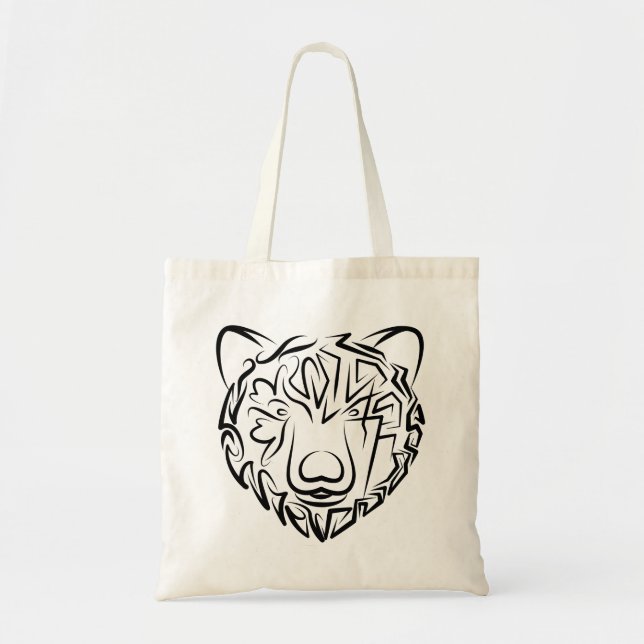 Bolsa Tote Urso Tribal Negro e Branco (Frente)