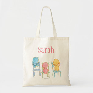 Bolsa Tote Ursos amarelos, cor-de-rosa, e do azul em cadeiras