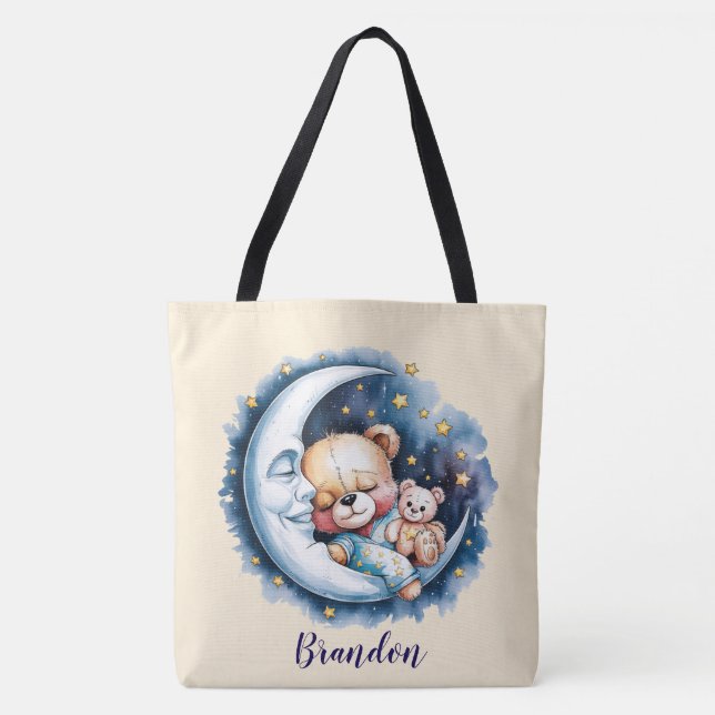 Bolsa Tote Ursos no Presente do Chá de fraldas Moonlight Boy (Frente)