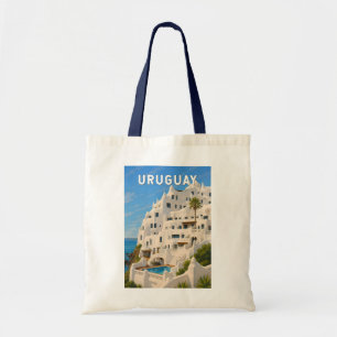 Bolsa Tote Uruguai Casapueblo Ilustração Arte de Viagem Vinta