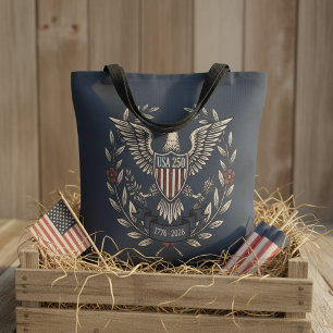 Bolsa Tote USA 250 Motivo Patriótico Águia Heritage Marinha I